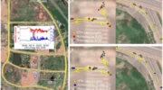 Trajectories of the vehicle-borne experiment on Google earth. Panel a Presents the overall bird’s eye view of the experiment, while panels b and c are the snapshots of the vehicle starting and driving under the overpass, respectively. (Credit: Satellite Navigation)