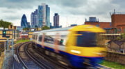 A train speeds away from London. (Photo: mammuth/iStock / Getty Images Plus/Getty Images)