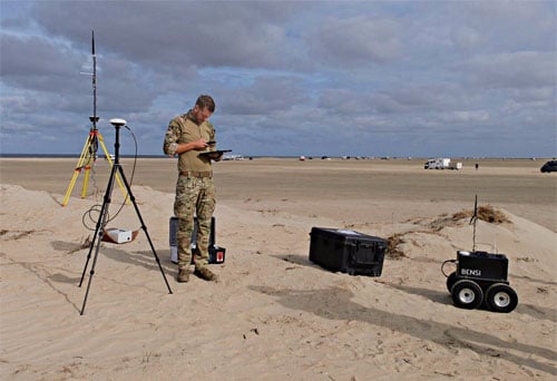 Figure 2 The BENSI system being configured by the operator
during the beach landing preparation at Rømø, Denmark.