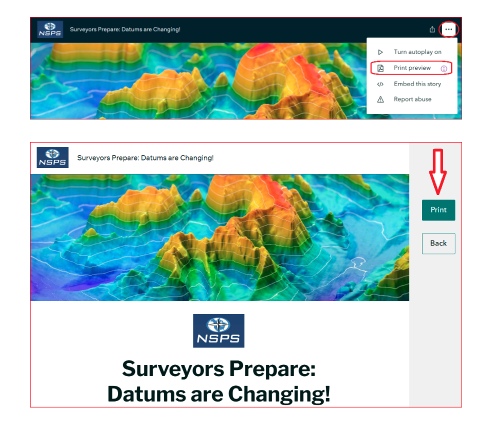 NSPS ArcGIS Story Map – Print View