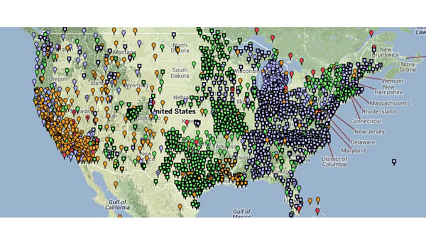 The National Spatial Reference System (NSRS) is a consistent coordinate system that defines latitude, longitude, height, scale, gravity, and orientation throughout the United States. (Image: NOAA)