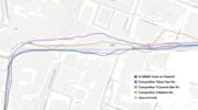 In dense urban segment, the TeseoVI and S-GNSS trace shows tighter alignment to ground truth. (Credit: Focal Point)