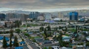 Aerial shot of Junipero Serra and Guadalupe freeway interchange overlooking Market - Almaden, a neighborhood in San Jose, Santa Clara County, where NextNav operates. (Credit: halbergman/E+/Getty Images)