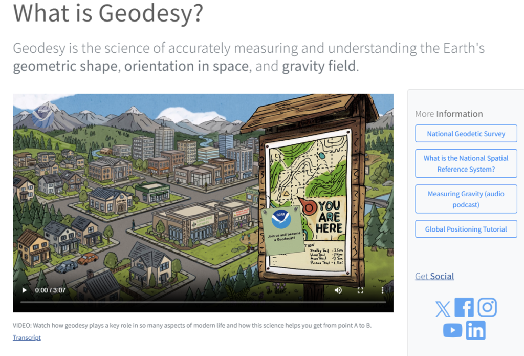 NGS Geodesy 3-minute video. (Credit: NGS)